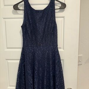 Elegant Navy Blue Sleeveless Dress